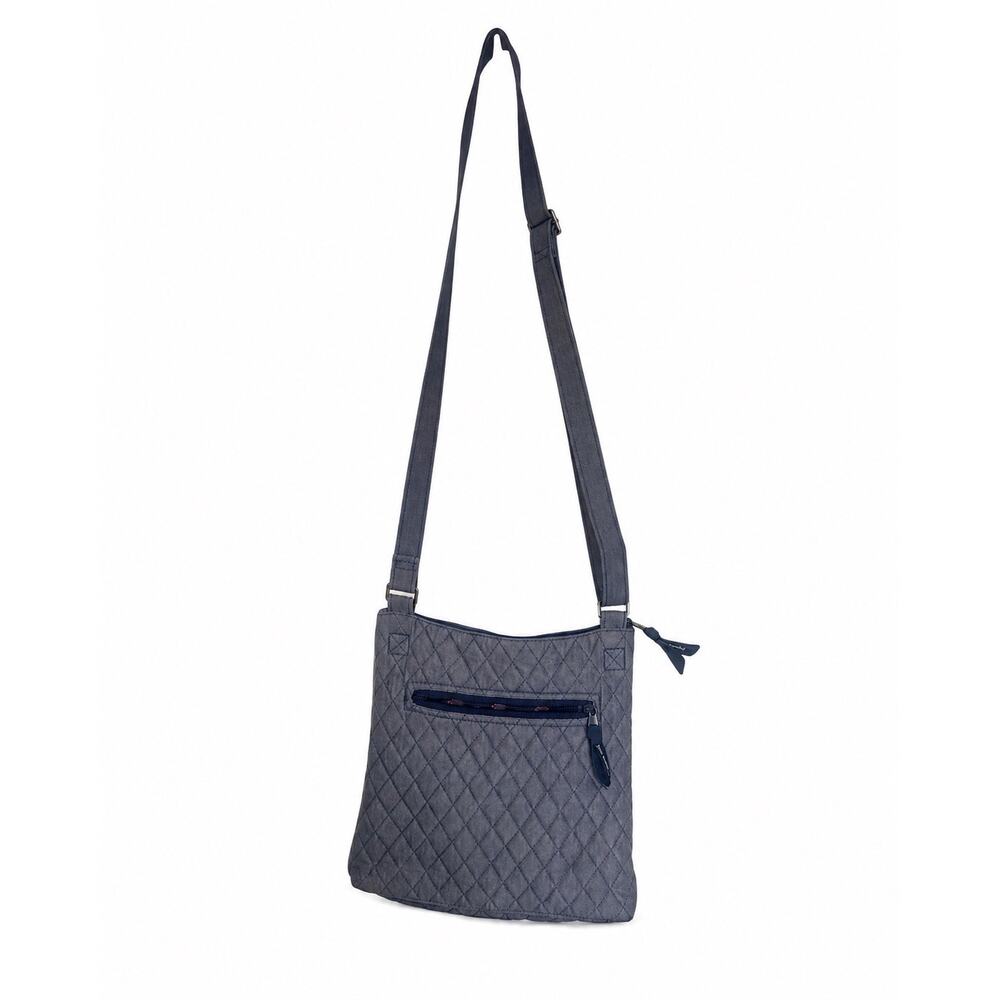 Vera Bradley Hipster Crossbody Blue Gray Quilted Floral‎ Purse Y2K Coquette